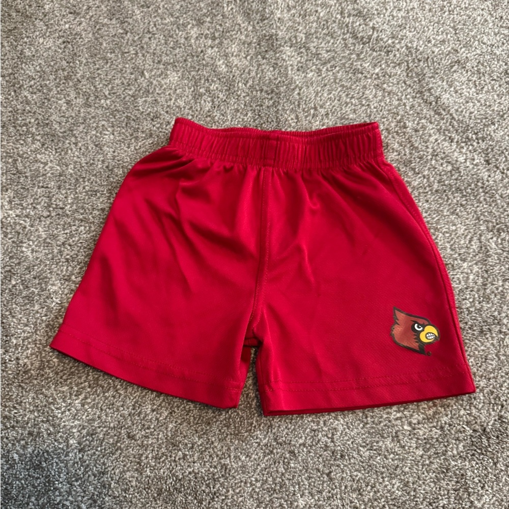 University of Louisville Cardinals Red Polyester Toddler Shorts 2T Logo